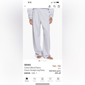 EUC SKIMS classic straight leg pants XS